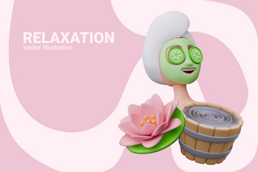 concept of relaxation in 3d cartoon style smiling vector image