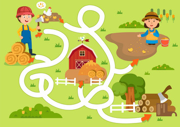 Educational maze game for children vector