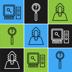 set line search on computer screen judge vector image