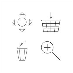 web simple linear icon setsimple outline icons vector image