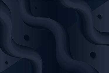 Black abstract banner with gradient 3d flow shape vector