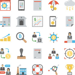 business colored icons set Vector Image