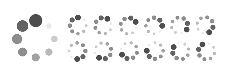circular loading buffering icons vector image