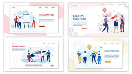 landing page set for optimization and development vector image