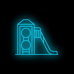 neon sign representing a playground slide shining vector image