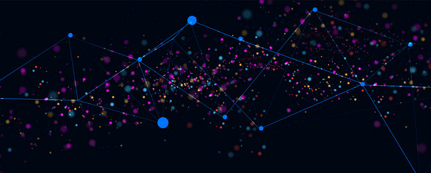 neural network concept connected cells with links vector image