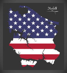 norfolk virginia city map with american national Vector Image