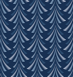 Seamless christmas pattern firs trees on dark vector