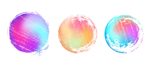 set round grunge template with gradient neon vector image