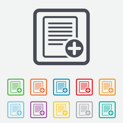 text file sign icon add document symbol vector image