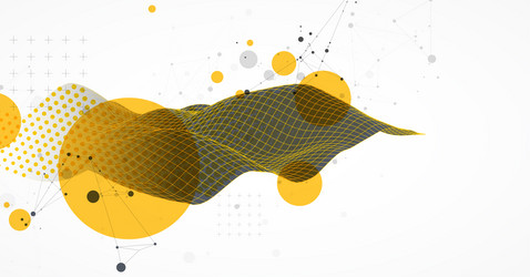 abstract wave is made in a frame style hflftone vector image