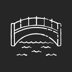 bridge chalk white icon on black background vector