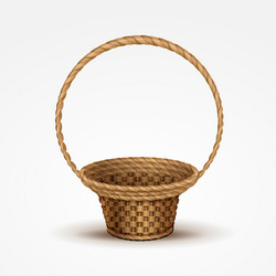 Wicker basket realistic isolated Royalty Free Vector Image