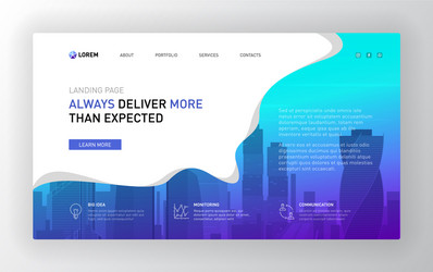 Landing page template for business vector