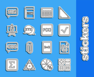 Set line feather and inkwell calculator open vector