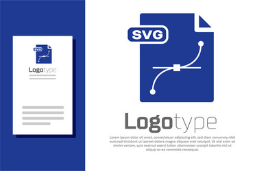 Blue svg file document download button icon vector