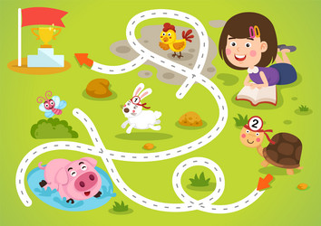 Educational maze game for children vector