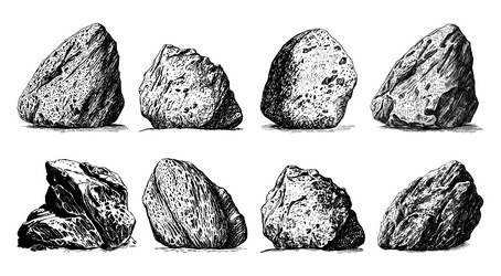 Hand drawn rocky peaks in sketch style Royalty Free Vector