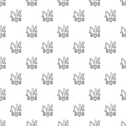 robot with three tentacle pattern seamless vector image