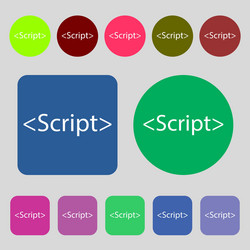script sign icon javascript code symbol 12 colored vector image