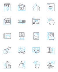 software engineering linear icons set coding vector