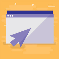 template webpage with arrow pointer vector image