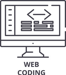 Web coding line icon concept vector