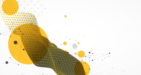 abstract wave is made in a frame style hflftone vector image