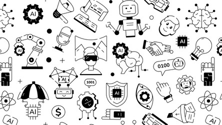 artificial intelligence pattern symbolizing deep l vector image
