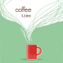 Coffee time postercup of with space vector