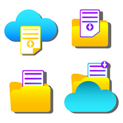 flat picture with upload cloud files vector image