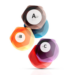 glass glossy shiny hexagon web elements vector image