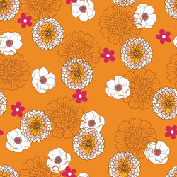 Groovy retro bohemian florals seamless pattern vector