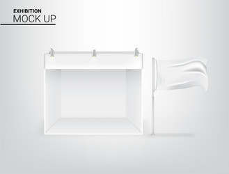 3d mock up realistic tent display pop booth flag vector image