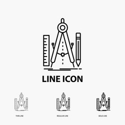build design geometry math tool icon in thin vector image