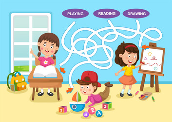 Educational maze game for children vector