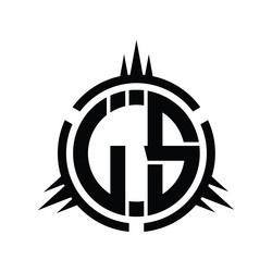 js logo monogram circle element design template vector image