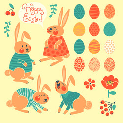 Set of easter elements Royalty Free Vector Image