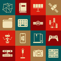 set server data web hosting gamepad computer vector image