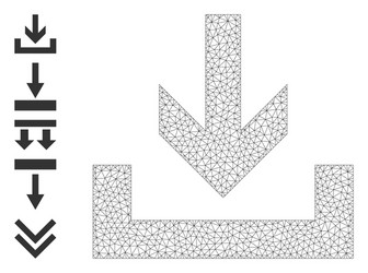 web mesh downloads icon with simple pictograms vector image