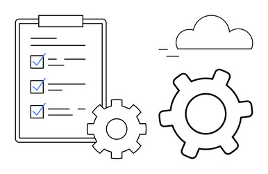 workflow optimization with checklist gears vector image