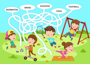 Educational maze game for children vector