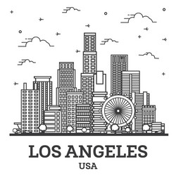 outline los angeles california usa city skyline Vector Image