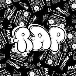 rap hip hop music party in graffiti vector