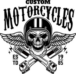 Vintage Motorcycle Skull Racer Vector Image