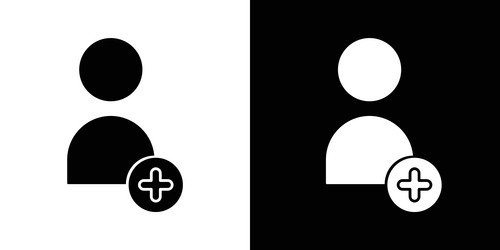 add a new user icon isolated flat in outline vector image