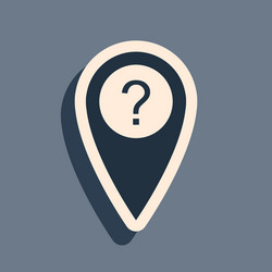 Black map pointer with question symbol icon vector