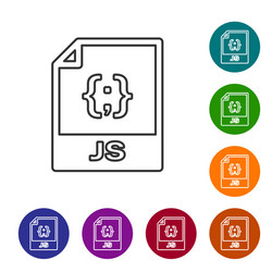 grey js file document icon download button vector image