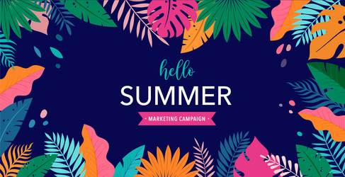 Hello summer concept design panorama vector