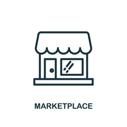 marketplace icon line style simple element from vector image